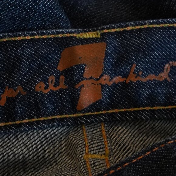 7FAM, 7 For All Mankind, Bootcut Mid-rise Jeans, Blue, Dark Wash - Picture 5 of 7